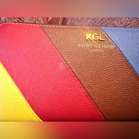 Sold: Kurt Geiger Rainbow Striped Wallet - Picture 3 of 9